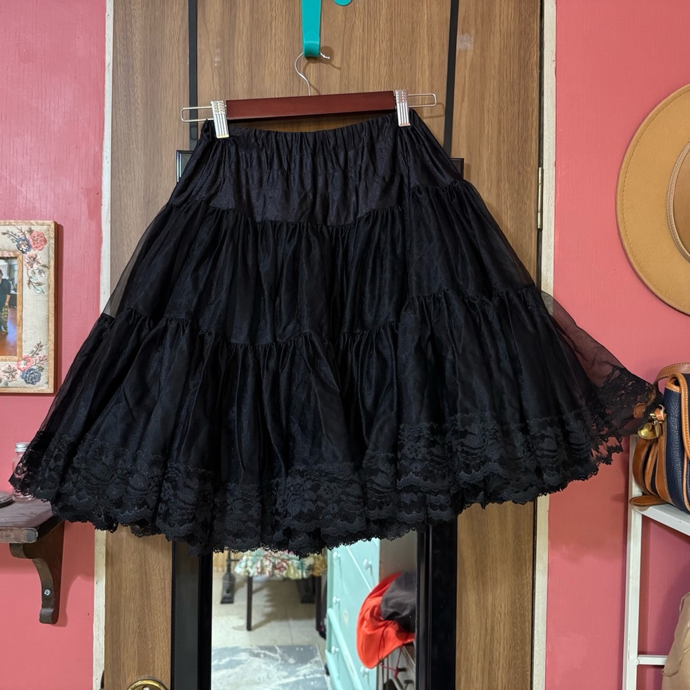 Malco Modes Black Tiered Petticoat